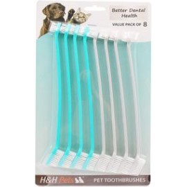 b072v12zlq Cepillo de dientes profesional para perros con doble cabezal de H&H Pets | El mejor cepillo de dientes profesional pa