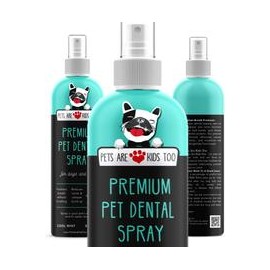 b01lwyocve Mascotas son niños demasiado Premium Pet Dental Spray (grande – 8 oz): Eliminar mal aliento de perro y mal gato Respi