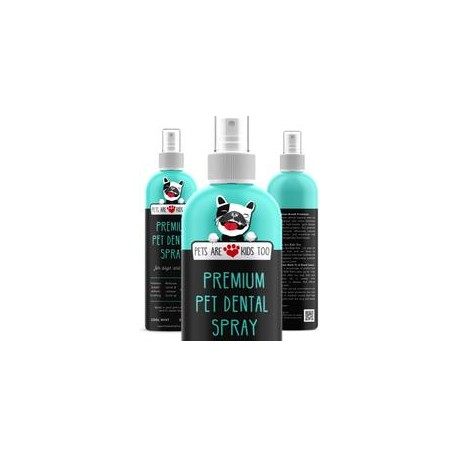 b01lwyocve Mascotas son niños demasiado Premium Pet Dental Spray (grande – 8 oz): Eliminar mal aliento de perro y mal gato Respi
