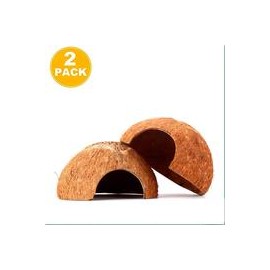 b07f34n6ht 2 Paquetes ecológico Natural Coco Hut, espacioso Coco túnel, pet-safe arthropod de guarida, lagarto, araña y peces de