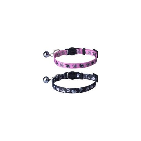 b01fji0x7m 2 Pcs/set cat Collar escindidas lona Safe gatito cachorro collares con Bell ajustable-mascotascapitan-PerrosExpand ch