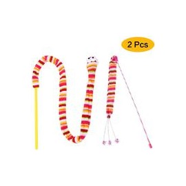 b00lzub92m 2 Soft Furry y Feather Teaser Varita Y Exerciser para gato y kitten – Cat Juguete interactivo-mascotascapitan-PerrosE