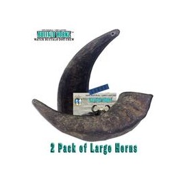 b073zn3dkf 2 unidades de Buffalo hornz grande larga duración 100% Natural Cuerno de búfalo de agua perro Chews-mascotascapitan-P