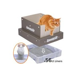 b07r4gr63n SpeedySift - Caja de arena para gatos con revestimiento de tamizaje desechable, tamaño grande-mascotascapitan-PerrosE