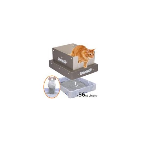 b07r4gr63n SpeedySift - Caja de arena para gatos con revestimiento de tamizaje desechable, tamaño grande-mascotascapitan-PerrosE
