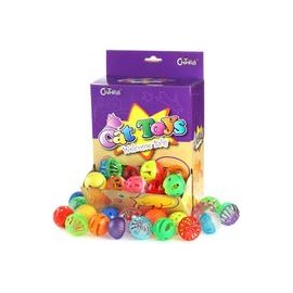 b01msuixlb 48pcs plástico Bell gato bola juguete de gato gatito Chase Juguete tamaño 1.6" ~ 1.8" 8 tipos varios colores-mascotas