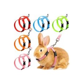 b07z3t771z 5 Pieces Adjustable Rabbit Harness Leash Bunny Harness Leash, Harness Leash for Pet Safety Walk Running Jogging, Pet 