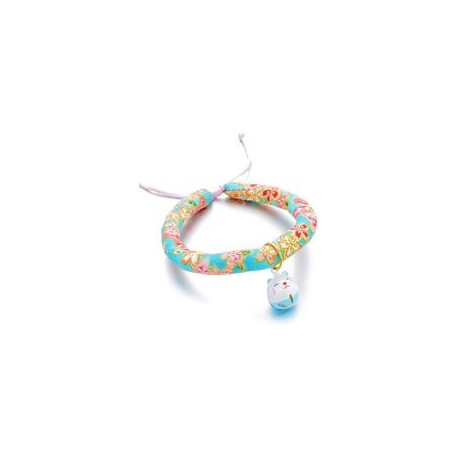 b07w7pbxql Accesyes - Collar de gato con estampado japonés Chirimen con corbata para gato, cachorro, mascota, ajustable, talla ú