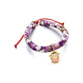 b07xg49znq Accesyes - Collar de gato con estampado japonés Chirimen con corbata para gato, mascota, ajustable, talla única-masco