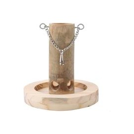 b07r7qrl3x Alimentador de pájaros HEEPDD, tubo de bambú natural para colgar pájaros, contenedor de alimentos para almacenar alim