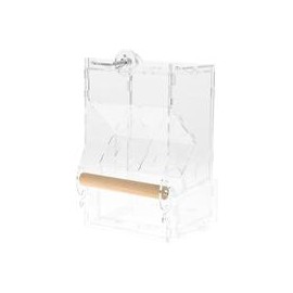b082m8bmg6 Yutiny - Comedero de semillas de pájaros, acrílico, para loros, pájaros, semillas, estación de alimentación, sistema 