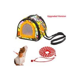 b088km573v ADOGGYGO - Bolsa de transporte para hámster de bebé con correa, transpirable, portátil, para hámster, cobaya, erizo, 