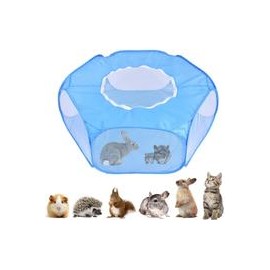 b0852vp988 ADOGGYGO - Jaula de conejos para conejos, jaula de conejos con cubierta para animales pequeños, portátil, valla de ej