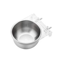 b07q83tq4y HEEPDD Stainless Steel Hanging Bowl Bird Food Feeding Dish Water Seed Feeder Bird Cage Accessories with Screw Attachm