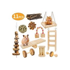 b0876sy764 AK KYC Hamster Toys 11 Pack Guinea Pig Wooden Chinchilla Bunny Chews Toys Natural Molar Wooden for Teeth-mascotascapi
