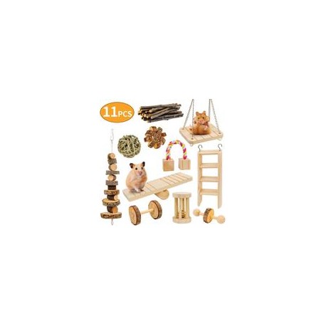 b0876sy764 AK KYC Hamster Toys 11 Pack Guinea Pig Wooden Chinchilla Bunny Chews Toys Natural Molar Wooden for Teeth-mascotascapi