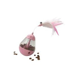 b07y3x4f52 ALBOLET PET Juguete para gato, bola con fugas, rompecabezas de gato, juguete interactivo con pluma de gato con vaso d