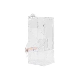 b07rjn7qtk HEEPDD Alimentador de jaula para pájaros, de acrílico a la moda, alimentador de semillas de comida para mascotas, sin