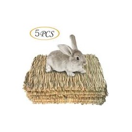 b07k1gbz48 Alfombrilla de césped tejida para cama de conejo de animales pequeños, juguete para cama de juguete para cobaya, loro