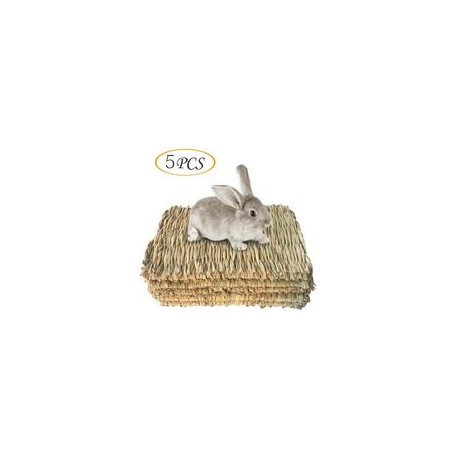 b07k1gbz48 Alfombrilla de césped tejida para cama de conejo de animales pequeños, juguete para cama de juguete para cobaya, loro