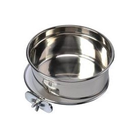 b075gjm5dp Acero inoxidable alimentos agua tazón para Mascota cajones Jaulas de Pájaros Coop perro gato Parrot un pájaro conejo 