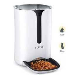 b07x8smlyz Alimentador automático para gatos, dispensador de alimentos para perros Roffie para mascotas pequeñas con alarmas de 