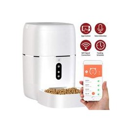 b082fg57w6 Alimentador automático para mascotas, dispensador de alimentos inteligente para perros, gatos, aplicación habilitada 
