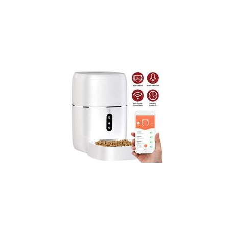 b082fg57w6 Alimentador automático para mascotas, dispensador de alimentos inteligente para perros, gatos, aplicación habilitada 