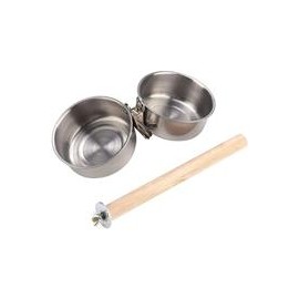 b07syl97pv HEEPDD - Perchas para pájaros con comedero, 8.5 in, acero inoxidable, para loros de tamaño pequeño y pájaros medianos