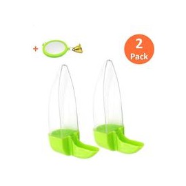 b08532zxht Jmxu's Bird Feeder and Drinker Set, Clear Plastic Seed &Water Dispenser, 7 Days Capacity, Fits Most Cage, Automatic F