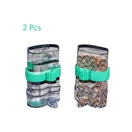 b07zgdztnl Wpmlady - 2 dispensadores automáticos de agua para pájaros, dispensador de alimentos para pájaros, dispensador de agu