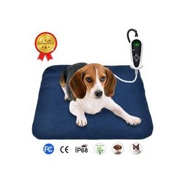 b07hnx1wvf Almohadilla de calefacción eléctrica para mascotas de RIOGOO, para perros y gatos, esterilla de calentamiento interio