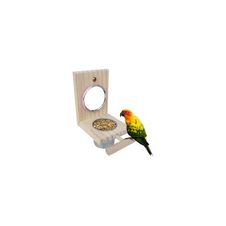 b07vl4h29p kathson Bird Feeder Parrot Perches Toys Mirror Stand Stainless Steel Food Bowl Cup Cage Accessories Fun Play for Cana