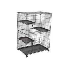 b07cmy5y1p AmazonBasics - Caja grande de 3 pisos para gatos, diseño de jaula de gato, color negro-mascotascapitan-PerrosExpand c