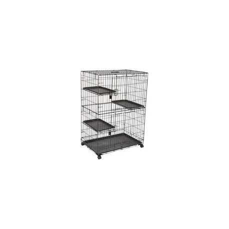 b07cmy5y1p AmazonBasics - Caja grande de 3 pisos para gatos, diseño de jaula de gato, color negro-mascotascapitan-PerrosExpand c