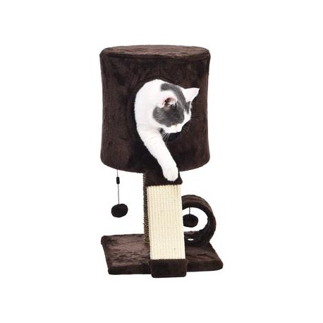 b07g3tb1n3 AmazonBasics - Torre para árbol de gatos con percha condominio, 12.0 x 12.0 x 20.0 in, color marrón oscuro-mascotasca