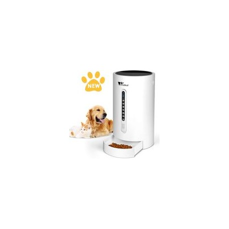 b07vdr41v7 amzdeal - Comedero automático para gatos y perros, dispensador de alimentos para gatos con tamaño y tiempo de comida 