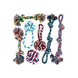 b07mkz464s AMZpets Juego de juguetes para perros grandes y masticadores agresivos, 7 cuerdas de algodón casi indestructibles. Ju