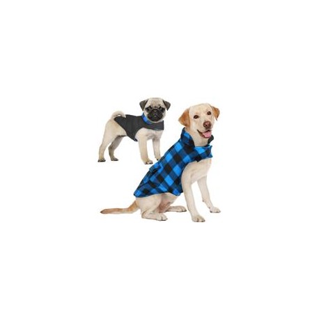 b07xq2s5qn Aofitee - Abrigo reversible para perro, impermeable, estilo británico, a cuadros, para invierno, chaleco con forro de
