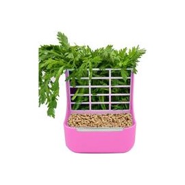 b072jk1m9d Comedero de conejos de RUBYHOME para heno y comida doble uso, alimentador de conejos, alimentador de heno para conejo