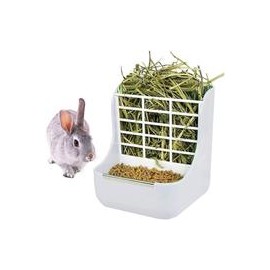 b088zdvzjh QSLQYB Rabbit Feeder Bunny Guinea Pig Hay Feeder, Hay Food Bin Feeder, Hay and Food Feeder Bowls Manger Rack for Rabb