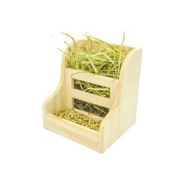 b0756k1btw Niteangel zacate y comedero para doble uso y comida, heno pesebre de madera para conejos, conejillos de Indias-mascot