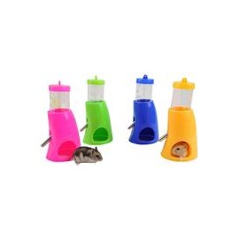 b078lynl89 Hámster de una sola pieza Pluma Estilográfica Dispensador de botella de agua Holder Recipiente con tapa para alimento