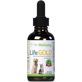 b00bcqr10i Suplemente Life Gold para perros y gatos de Pet Wellbeing, suplemento natural del cáncer para perros y gatos, 2 onzas