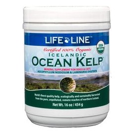 b003ymlcl2 Life Line Pet Nutrition Organic Ocean Kelp Supplement for Skin & Coat, Digestion, Teeth & Gums in Dogs & Cats, 8-Ounc