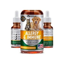 b07vhny9mr Alergia de mascotas y apoyo inmunológico – Fabricado en Estados Unidos – Alivio de alergias para gatos y perros – 100