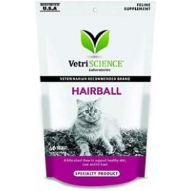 b01doo1yus vetriscience laboratorios Hairball Digestivo Apoyo Hígado de Pollo Flavored 60 Chews suave para gatos-mascotascapitan