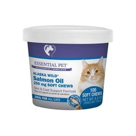 b07qc45r4n Essential Pet Products Alaska - Aceite de salmón silvestre suave masticable con ácidos grasos de Omega-3 natural para