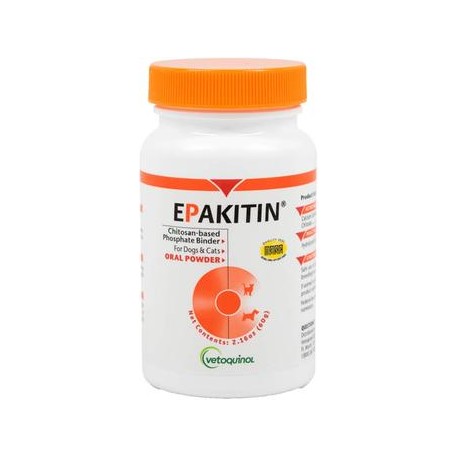 b001b6c7gm Vetoquinol Epakitin - Carpeta de fosfato a base de quitosina para gatos y perros - Suplemento en polvo Renal Support-