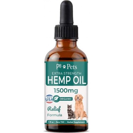 b07fr968zr Aceite de cáñamo de espectro completo para perros y gatos (300 mg) – Crecido orgánico y fabricado en Estados Unidos –